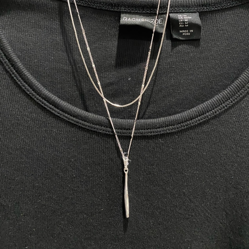 Jenny bird layered silver necklace